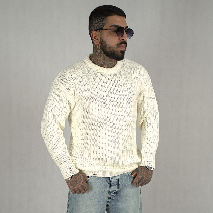 پلیور بافت درشت ساده