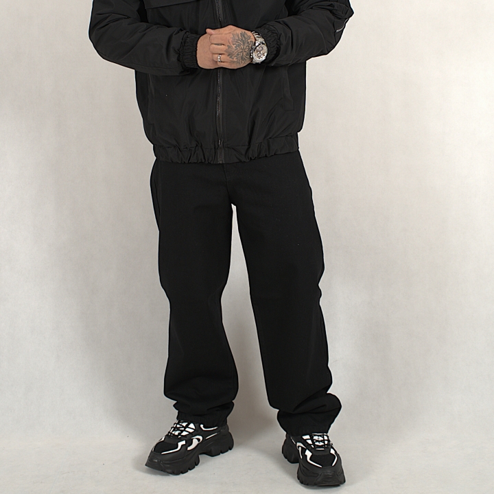 شلوار جین نیم بگ تمام مشکی 598