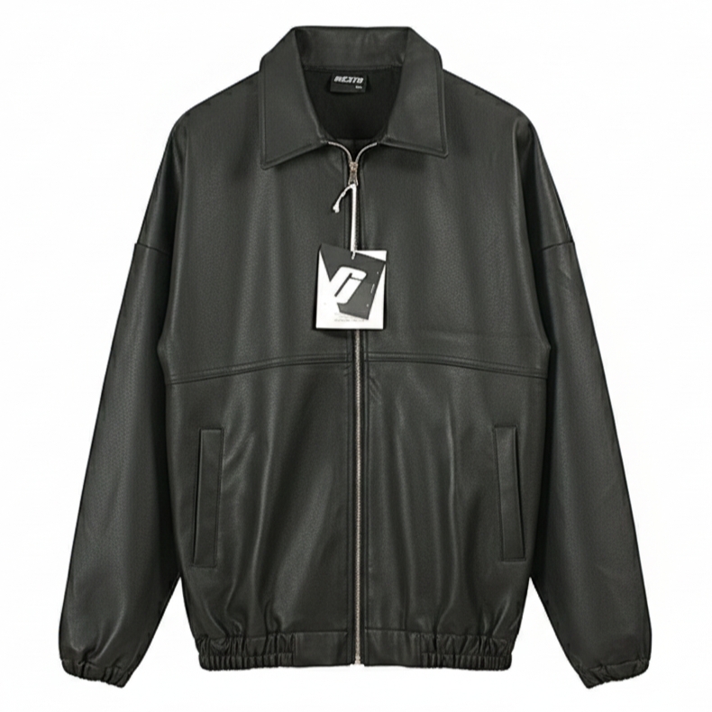 بامبر چرم برش دار مشکی GIESTO